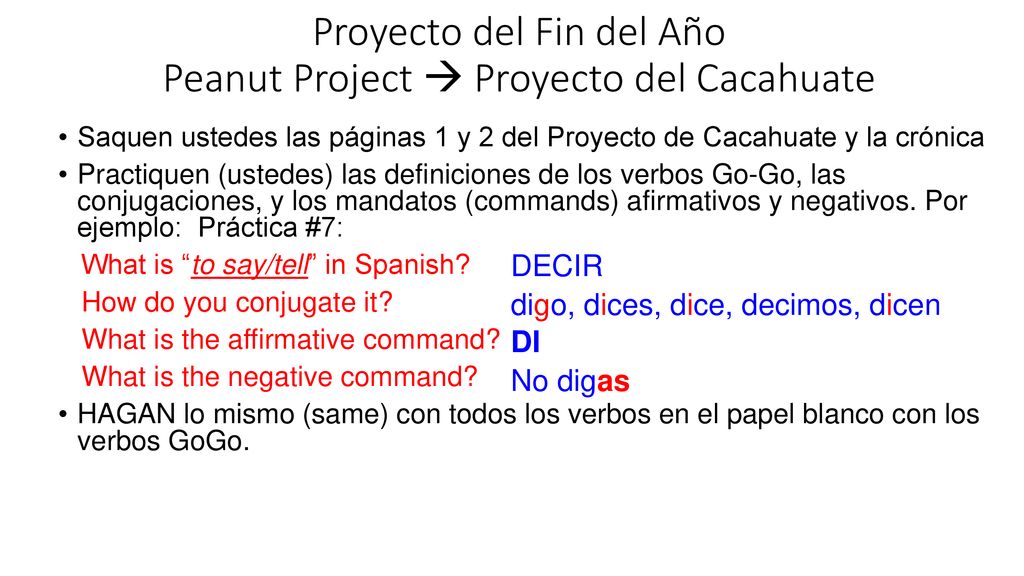 Proyecto del Fin del Año Peanut Project  Proyecto del Cacahuate