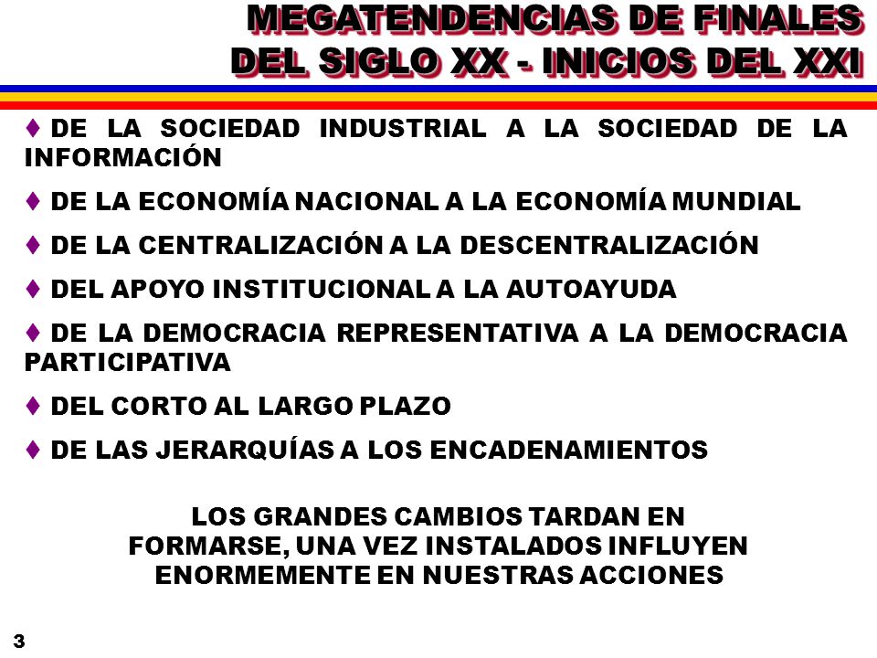MEGATENDENCIAS DE FINALES DEL SIGLO XX - INICIOS DEL XXI