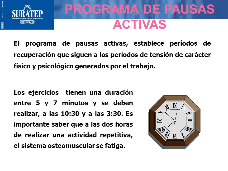 PROGRAMA DE PAUSAS ACTIVAS