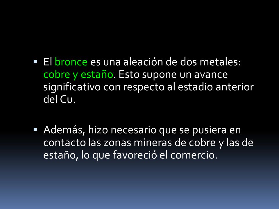 El bronce es una aleación de dos metales: cobre y estaño