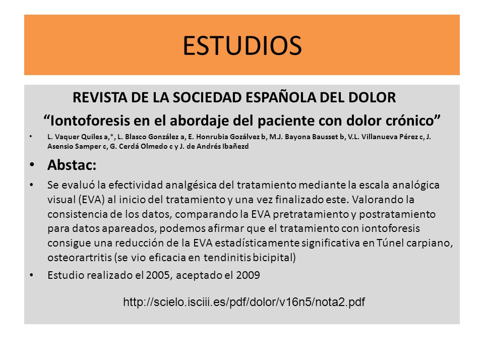 Iontoforesis en el abordaje del paciente con dolor crónico