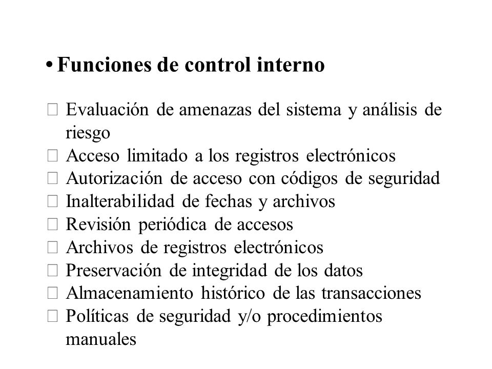 Funciones de control interno