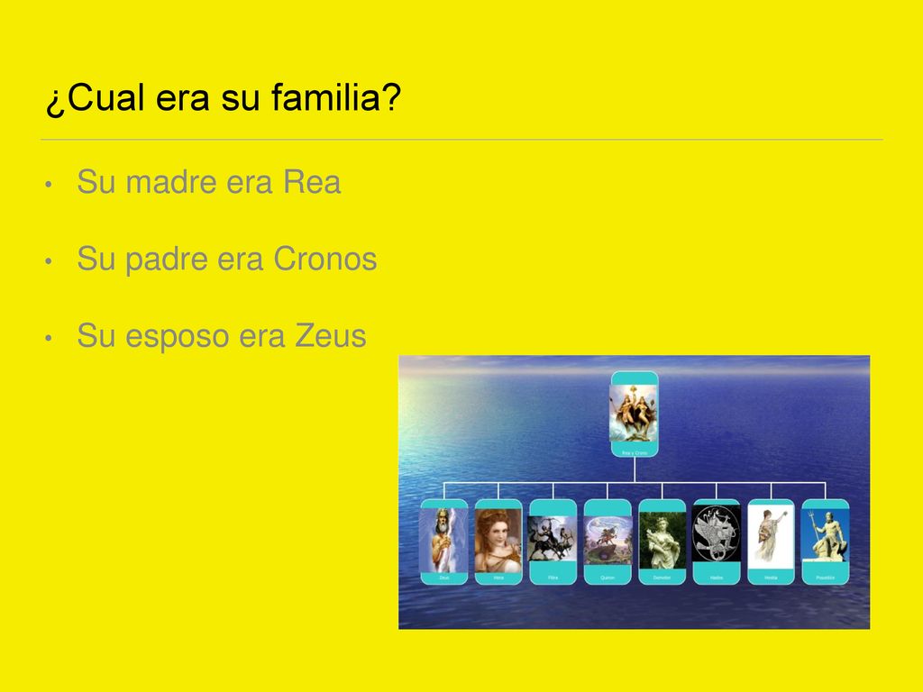 ¿Cual era su familia Su madre era Rea Su padre era Cronos