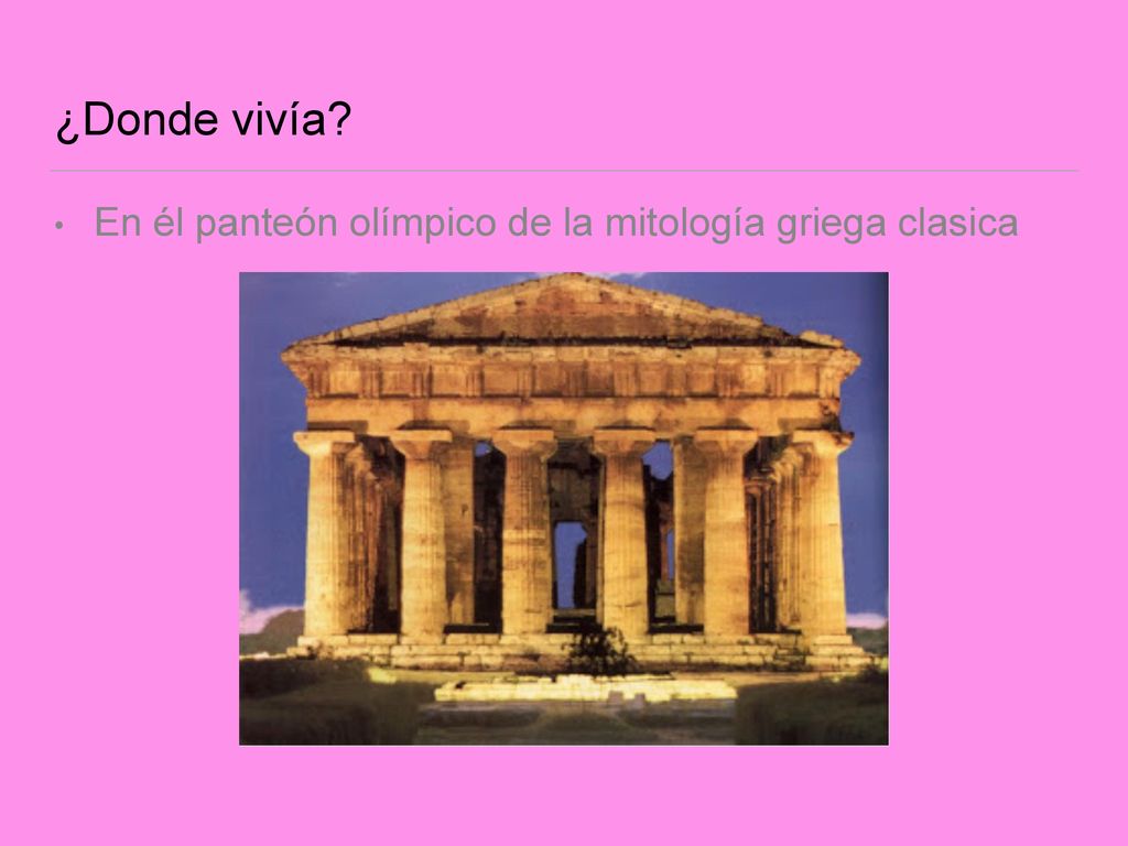 ¿Donde vivía En él panteón olímpico de la mitología griega clasica