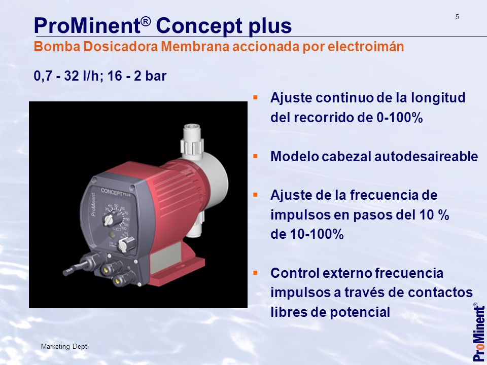 ProMinent® Concept plus Bomba Dosicadora Membrana accionada por electroimán