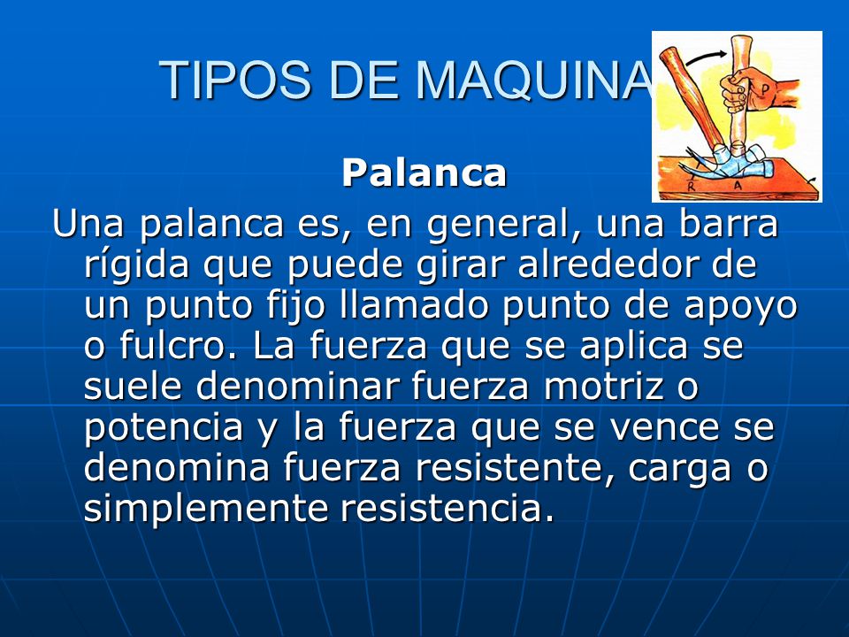 TIPOS DE MAQUINAS Palanca