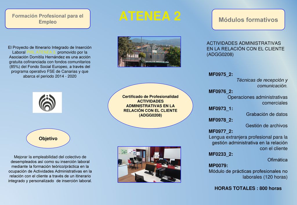 ATENEA 2 Módulos formativos Formación Profesional para el Empleo