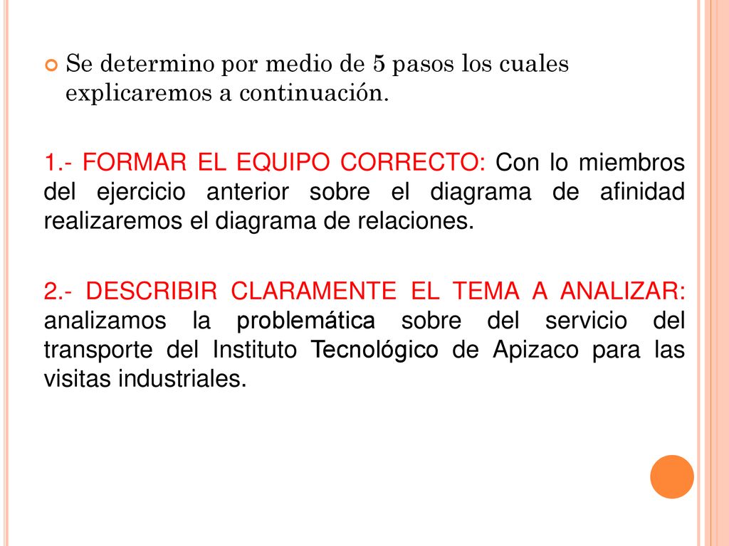 Se determino por medio de 5 pasos los cuales explicaremos a continuación.