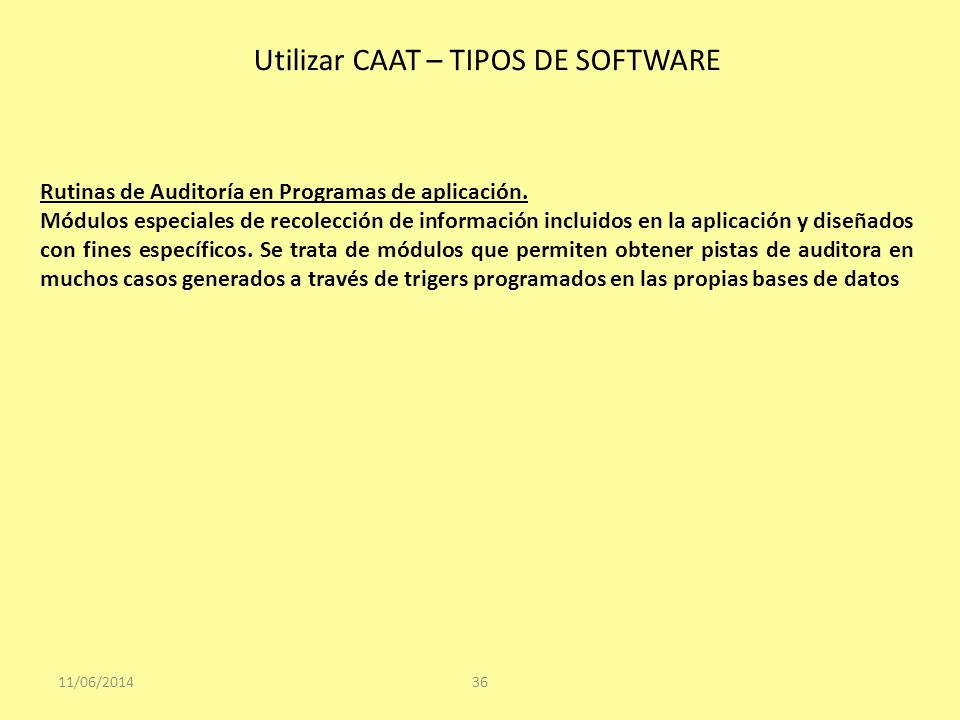Utilizar CAAT – TIPOS DE SOFTWARE