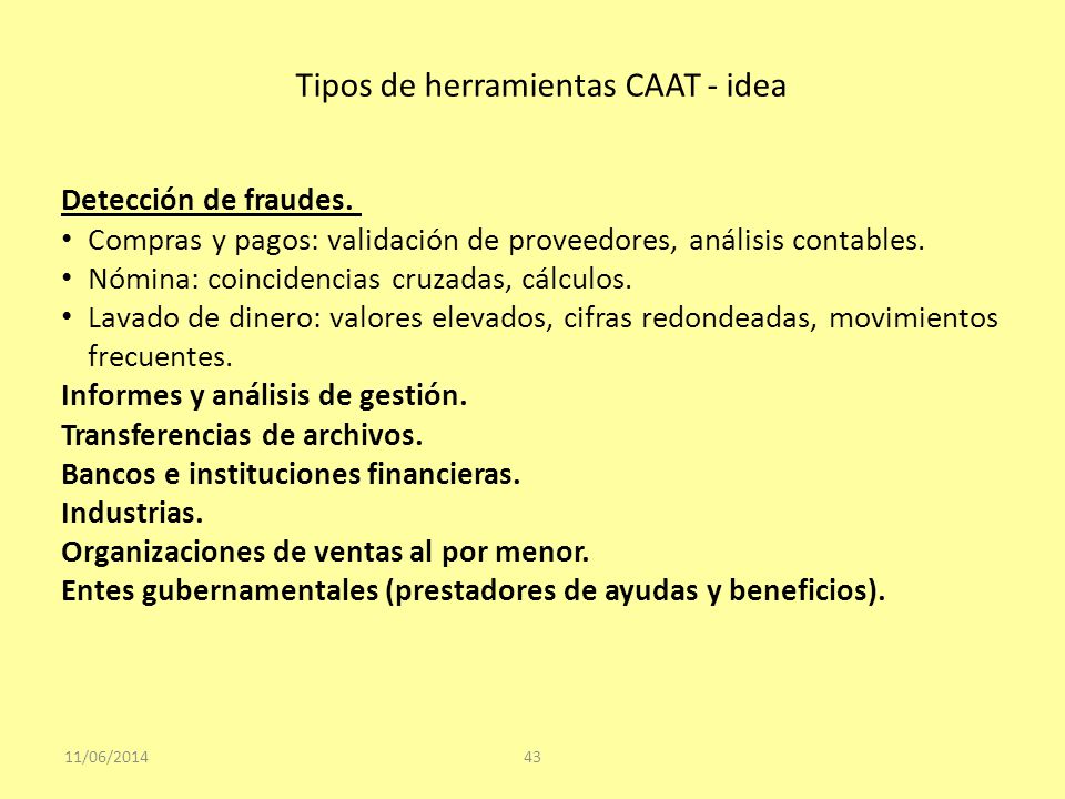 Tipos de herramientas CAAT - idea