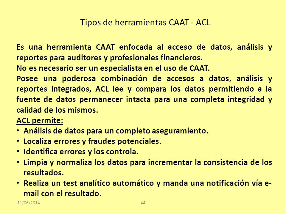 Tipos de herramientas CAAT - ACL