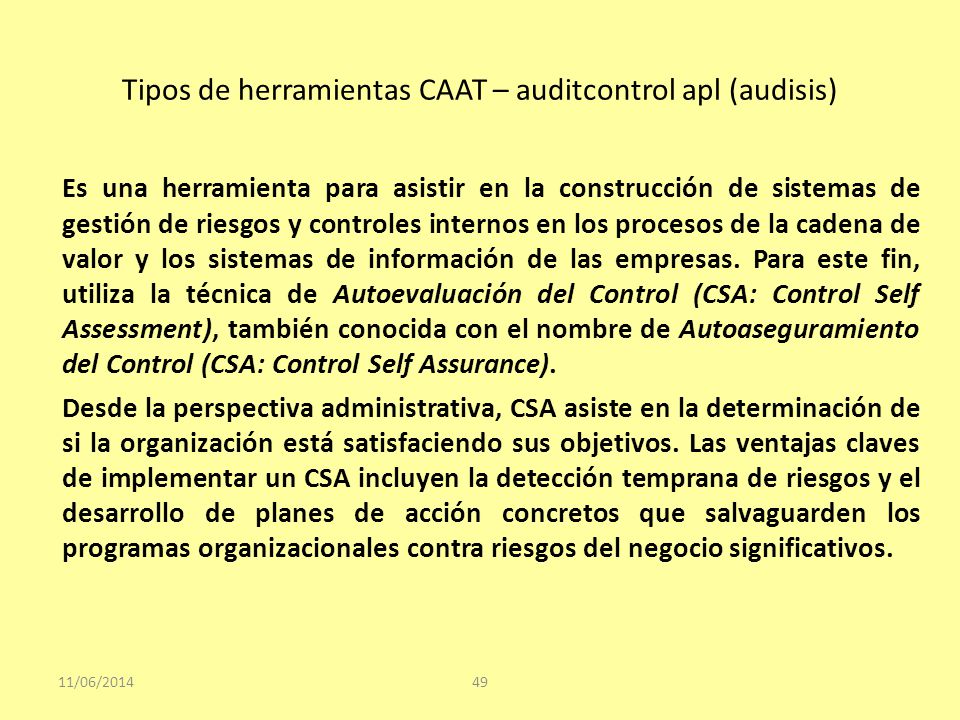 Tipos de herramientas CAAT – auditcontrol apl (audisis)