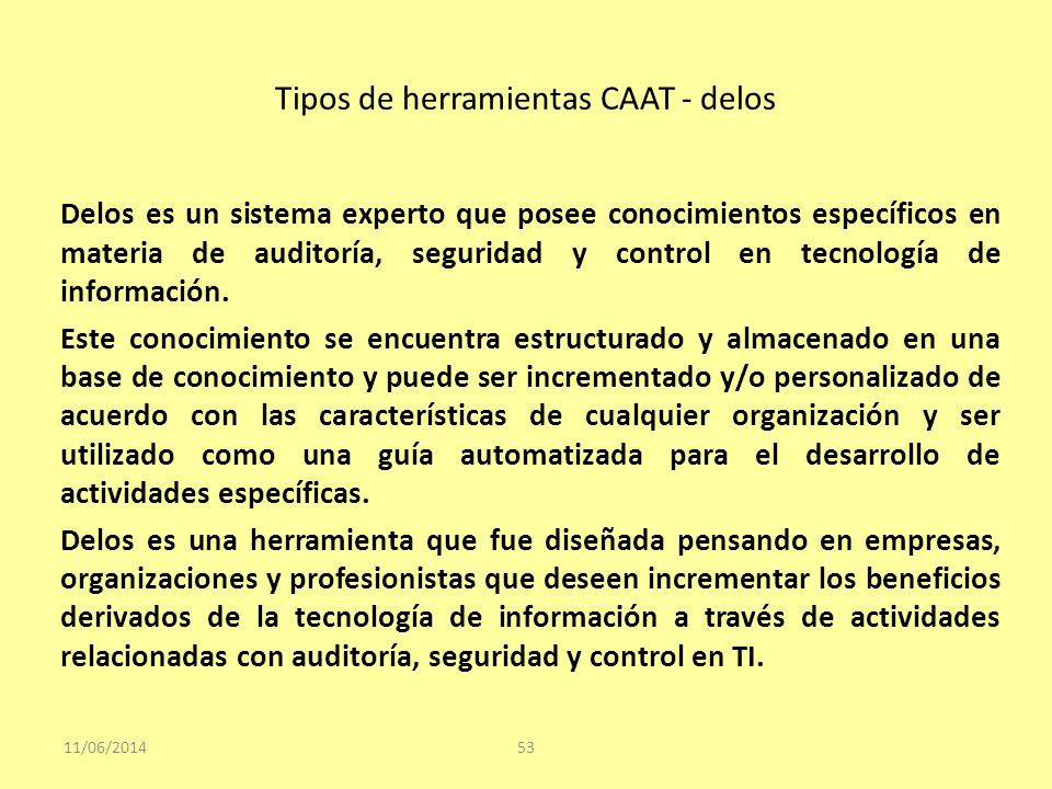 Tipos de herramientas CAAT - delos