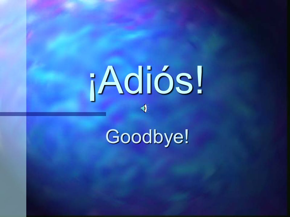 ¡Adiós! Goodbye!
