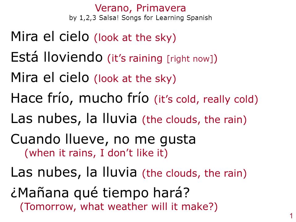 Verano, Primavera by 1,2,3 Salsa! Songs for Learning Spanish