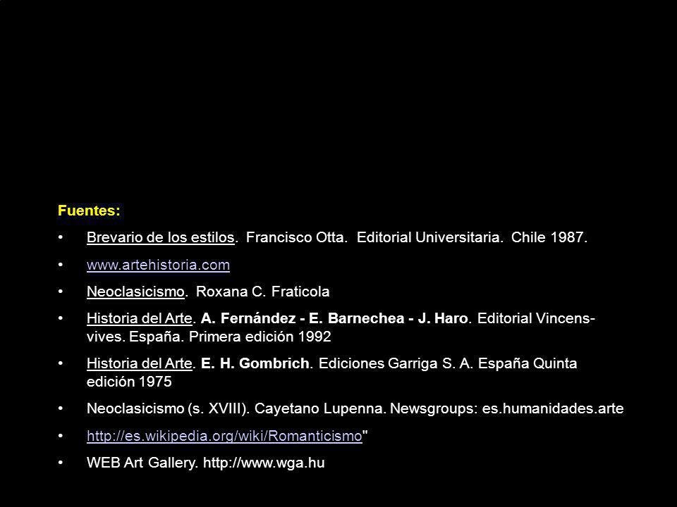 Fuentes: Brevario de los estilos. Francisco Otta. Editorial Universitaria. Chile