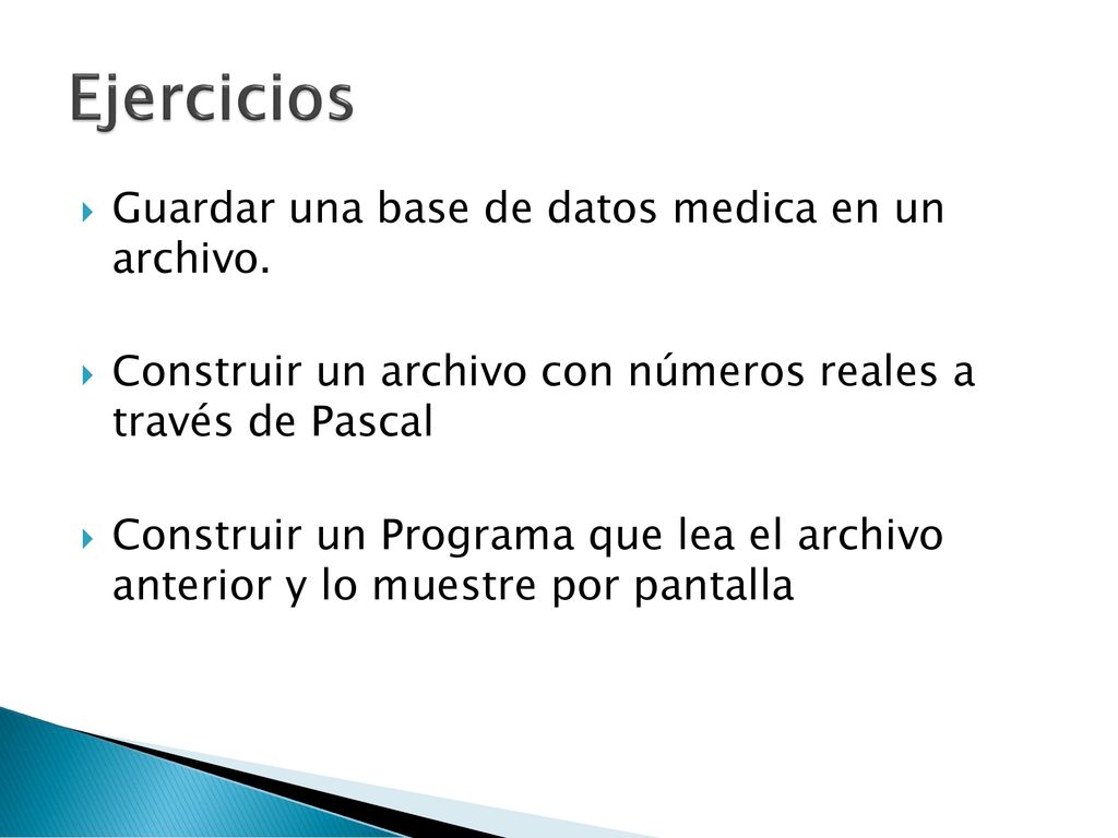 Ejercicios Guardar una base de datos medica en un archivo.