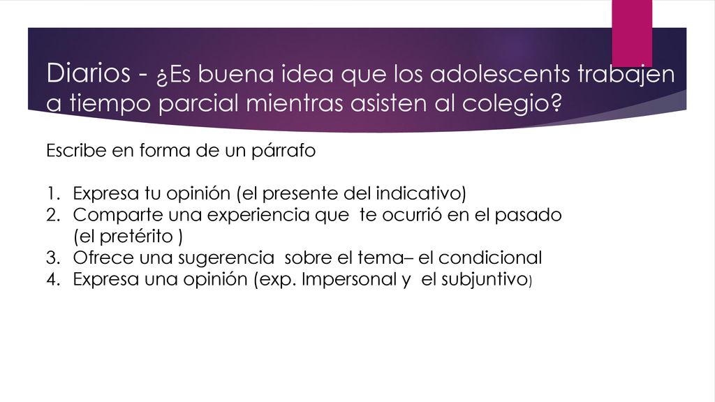 Diarios - ¿Es buena idea que los adolescents trabajen a tiempo parcial mientras asisten al colegio