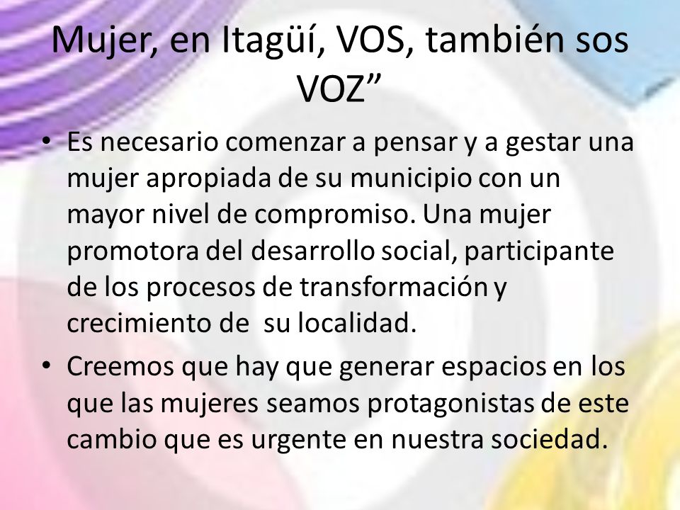 Mujer, en Itagüí, VOS, también sos VOZ