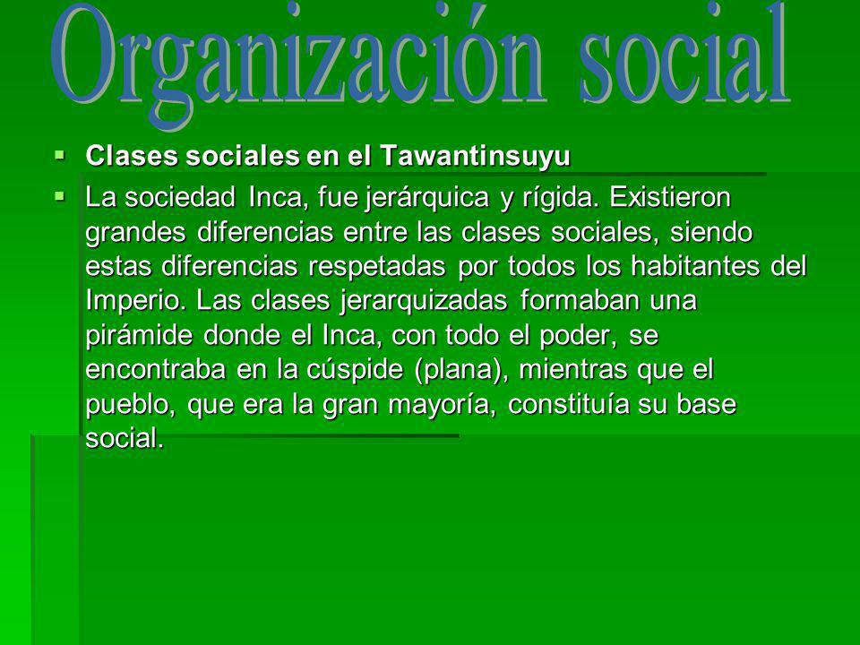 Organización social Clases sociales en el Tawantinsuyu