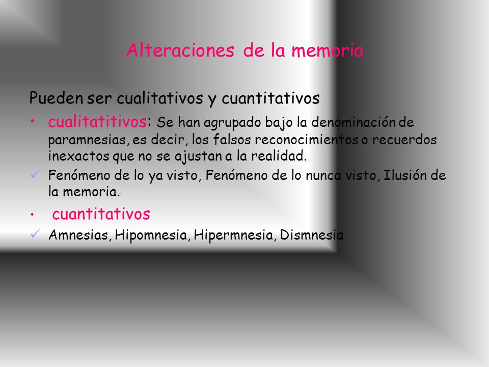 Alteraciones de la memoria