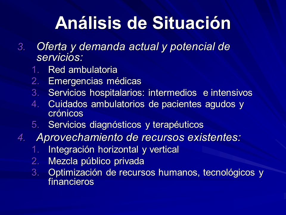 Análisis de Situación Oferta y demanda actual y potencial de servicios: Red ambulatoria. Emergencias médicas.