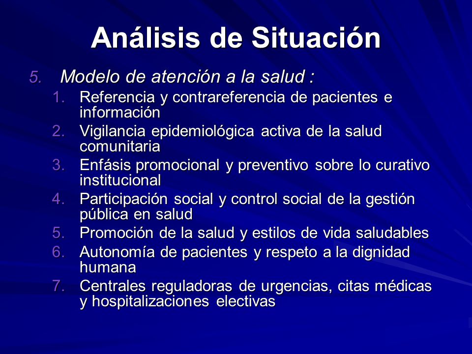 Análisis de Situación Modelo de atención a la salud :