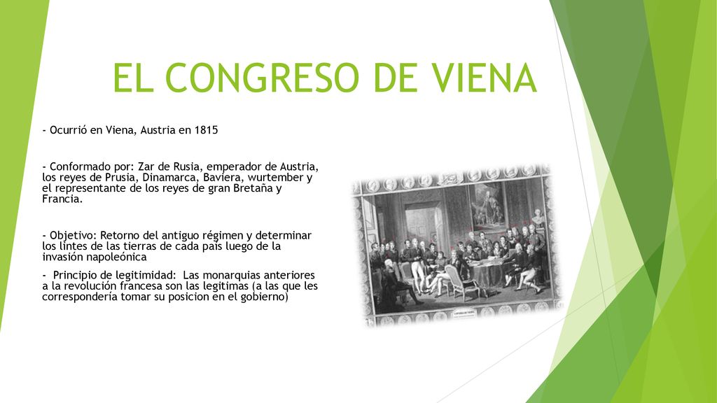 EL CONGRESO DE VIENA - Ocurrió en Viena, Austria en 1815