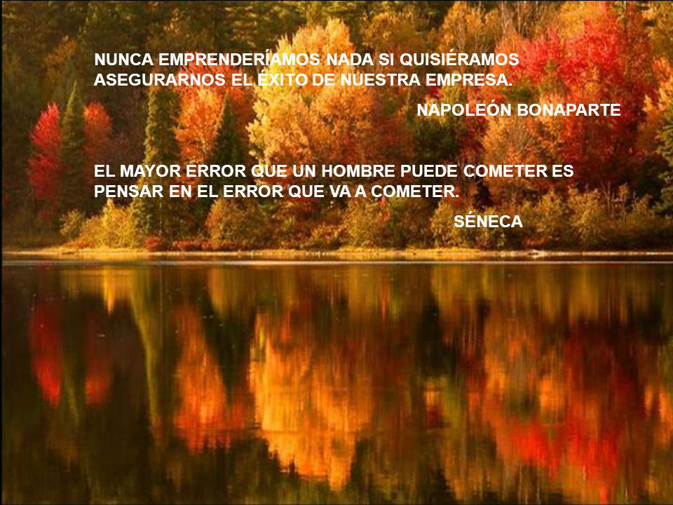 NUNCA EMPRENDERÍAMOS NADA SI QUISIÉRAMOS ASEGURARNOS EL ÉXITO DE NUESTRA EMPRESA.