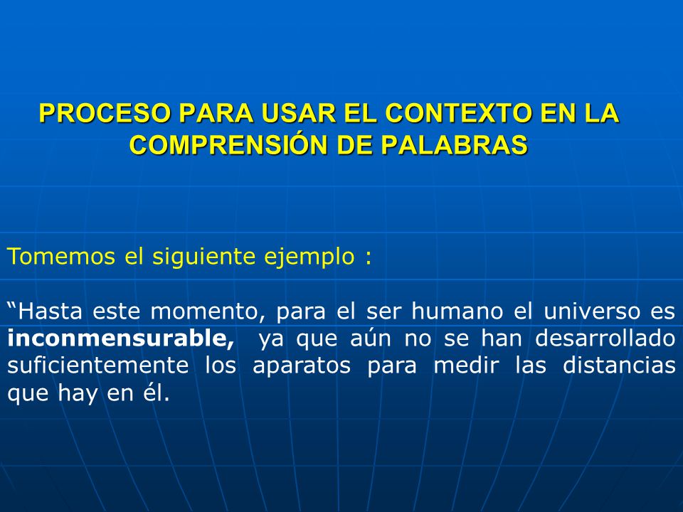 PROCESO PARA USAR EL CONTEXTO EN LA COMPRENSIÓN DE PALABRAS