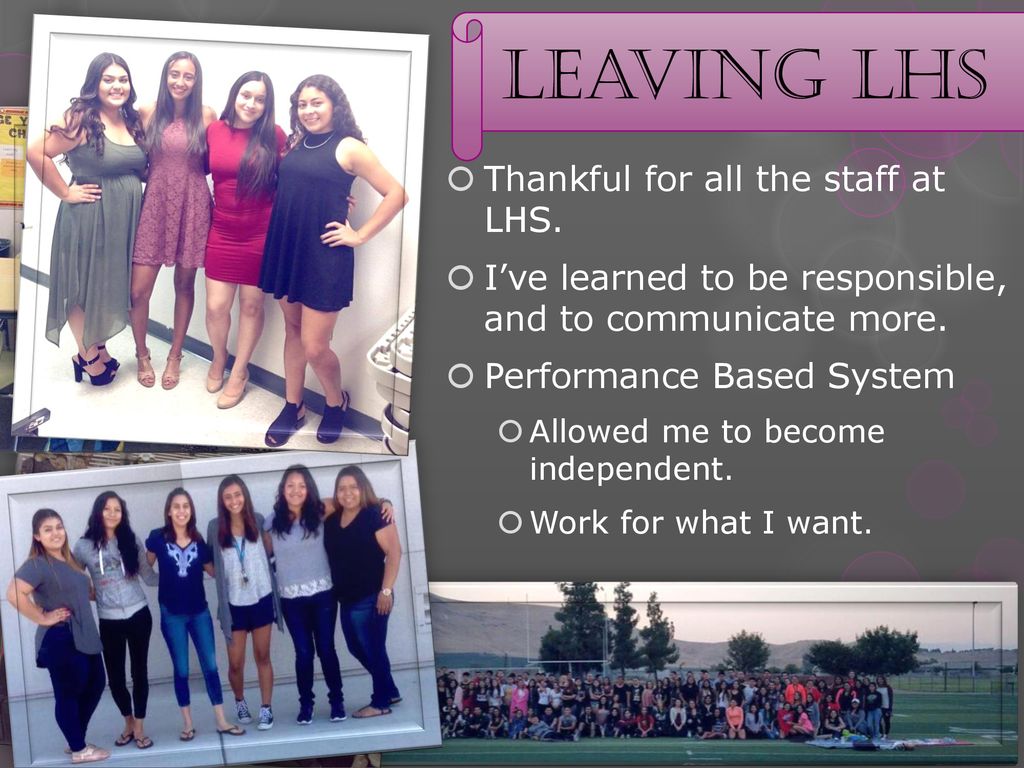 Leaving LHS Thankful for all the staff at LHS.