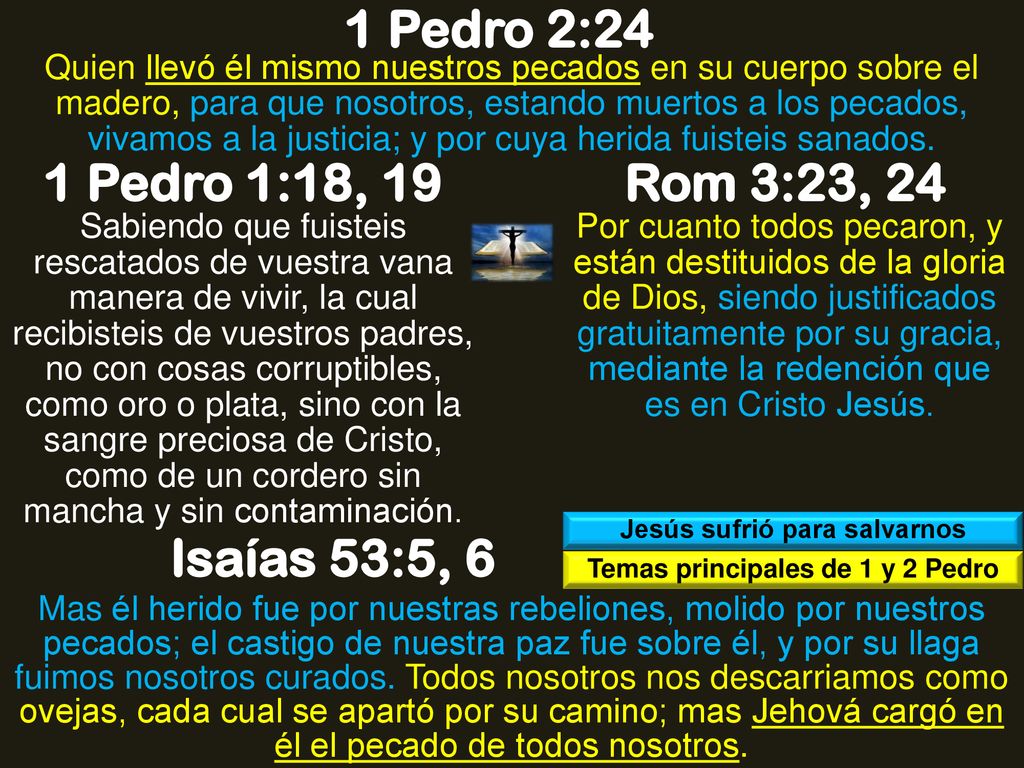 Jesús sufrió para salvarnos Temas principales de 1 y 2 Pedro