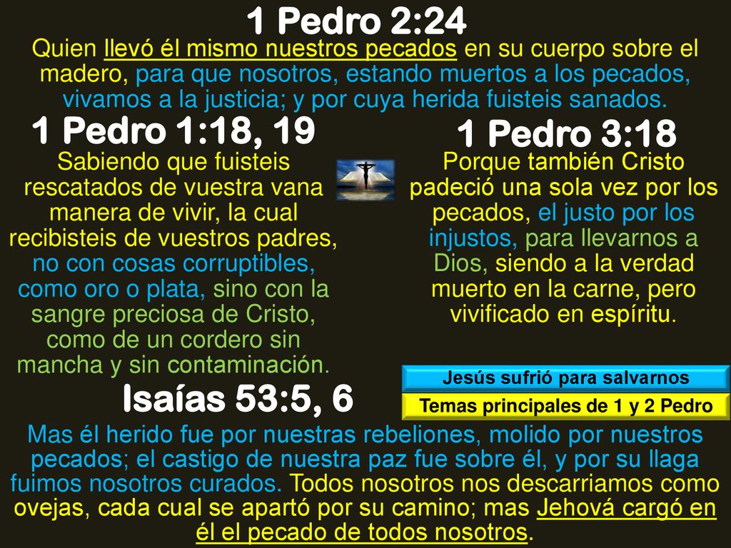 Jesús sufrió para salvarnos Temas principales de 1 y 2 Pedro