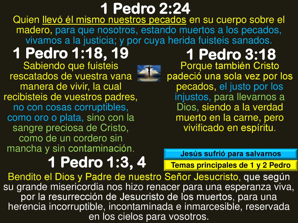 Jesús sufrió para salvarnos Temas principales de 1 y 2 Pedro