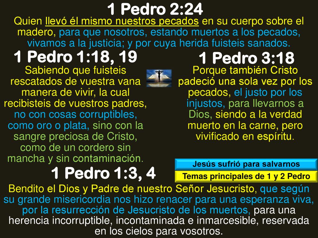 Jesús sufrió para salvarnos Temas principales de 1 y 2 Pedro