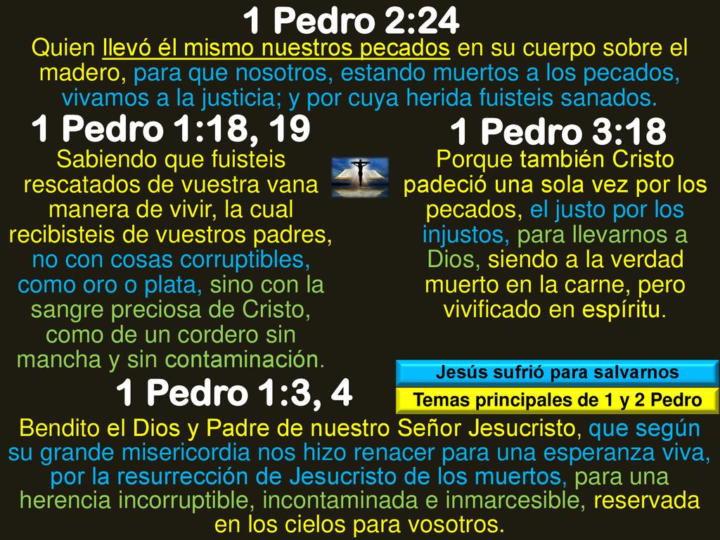 Jesús sufrió para salvarnos Temas principales de 1 y 2 Pedro