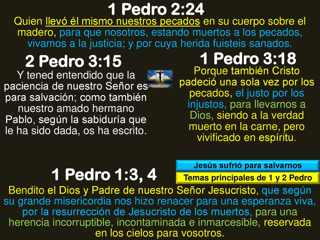 Jesús sufrió para salvarnos Temas principales de 1 y 2 Pedro
