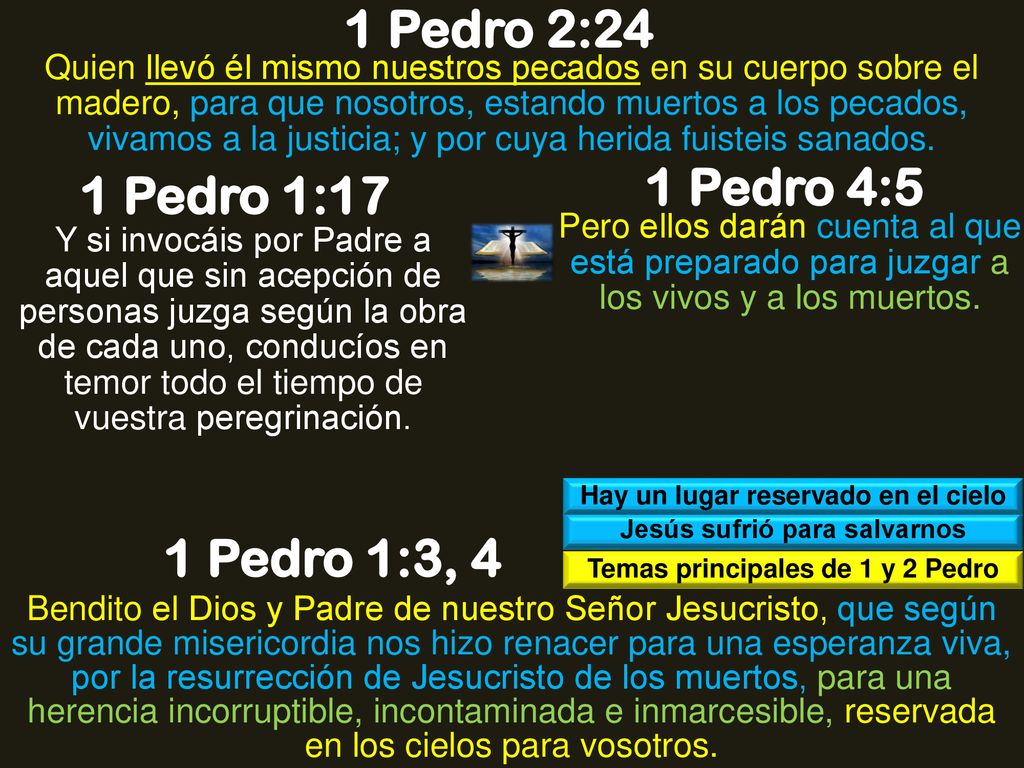 1 Pedro 2:24 1 Pedro 4:5 1 Pedro 1:17 1 Pedro 1:3, 4