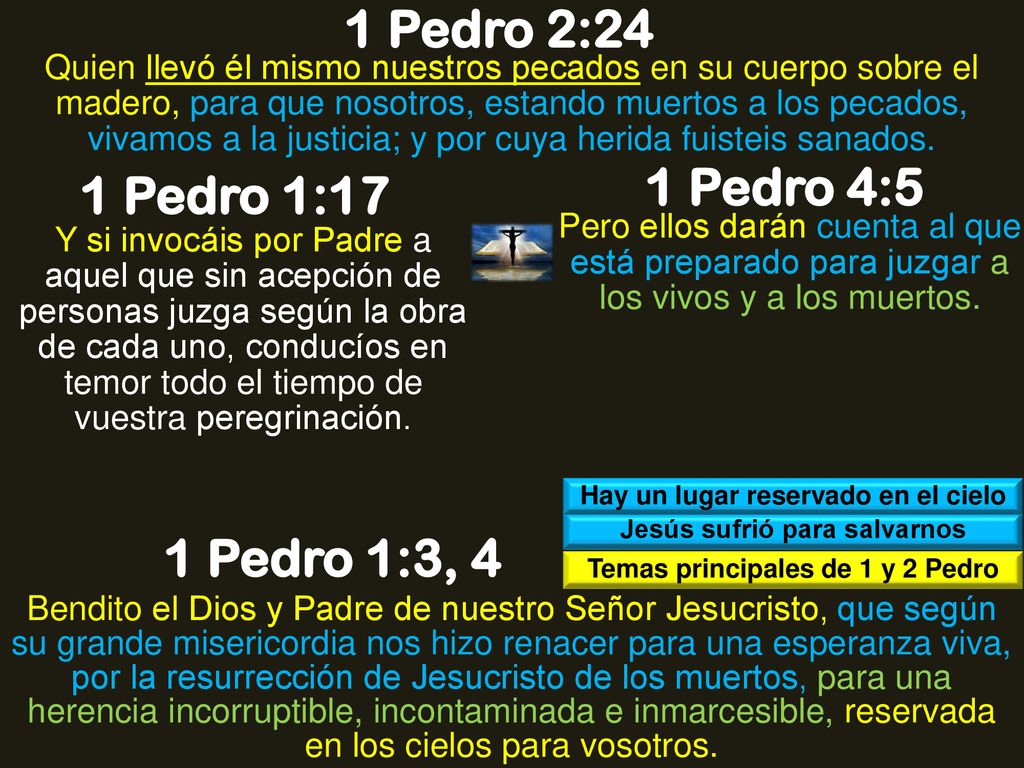 1 Pedro 2:24 1 Pedro 4:5 1 Pedro 1:17 1 Pedro 1:3, 4