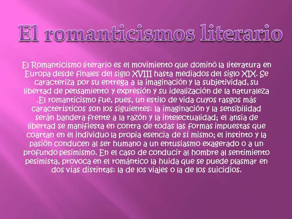 El romanticismos literario