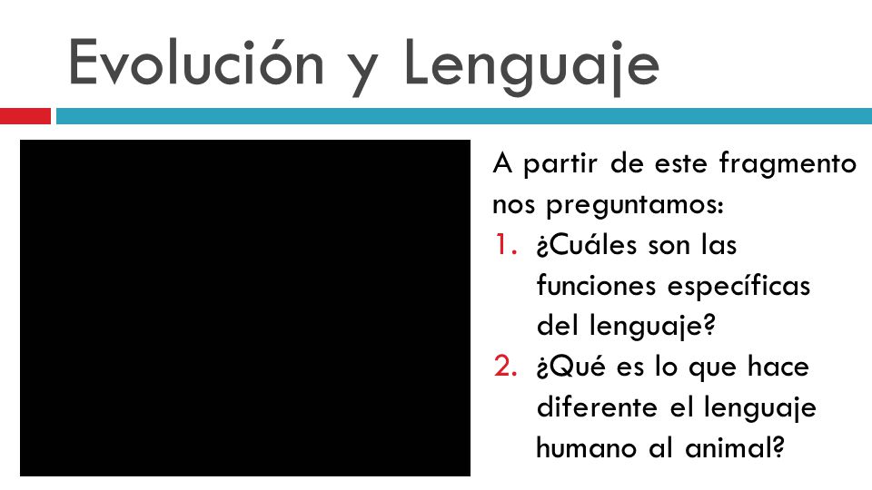 Evolución y Lenguaje A partir de este fragmento nos preguntamos: