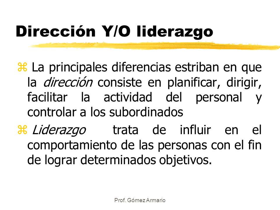 Dirección Y/O liderazgo