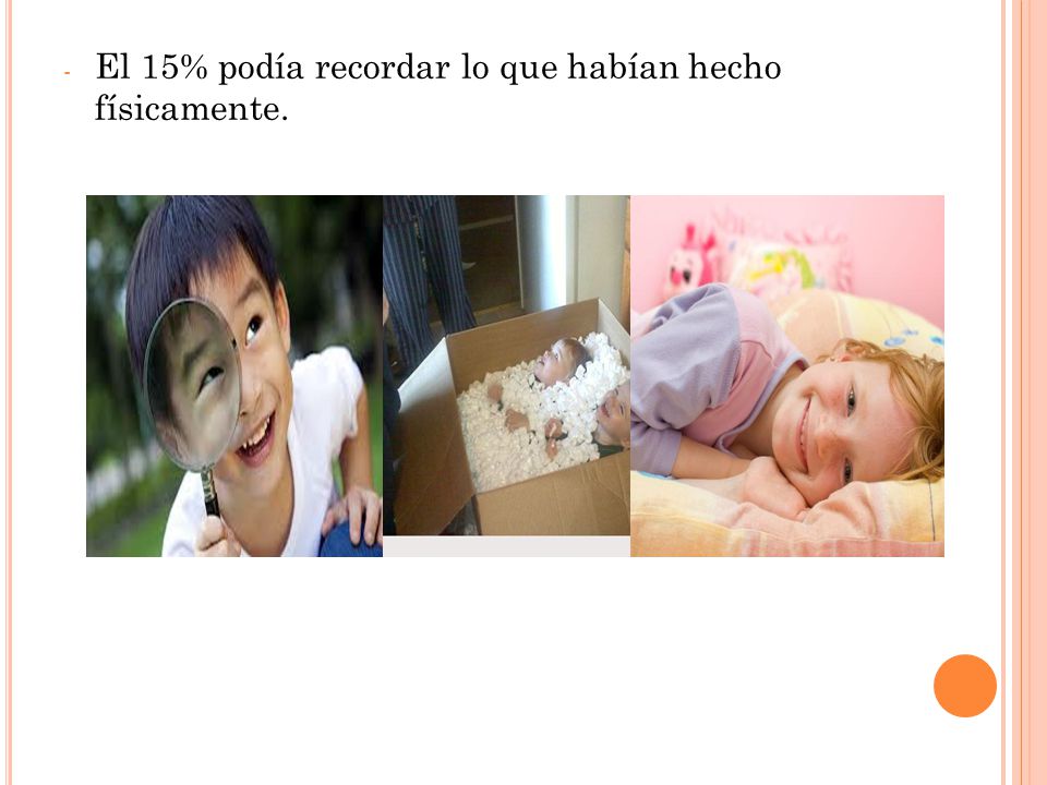 El 15% podía recordar lo que habían hecho físicamente.