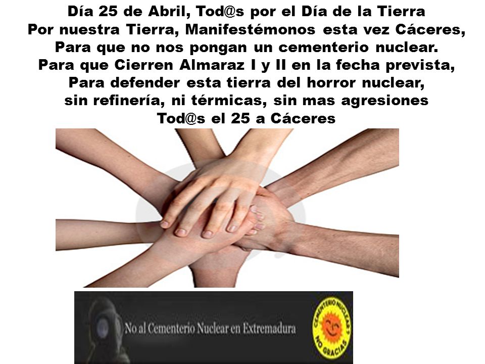 Día 25 de Abril, por el Día de la Tierra