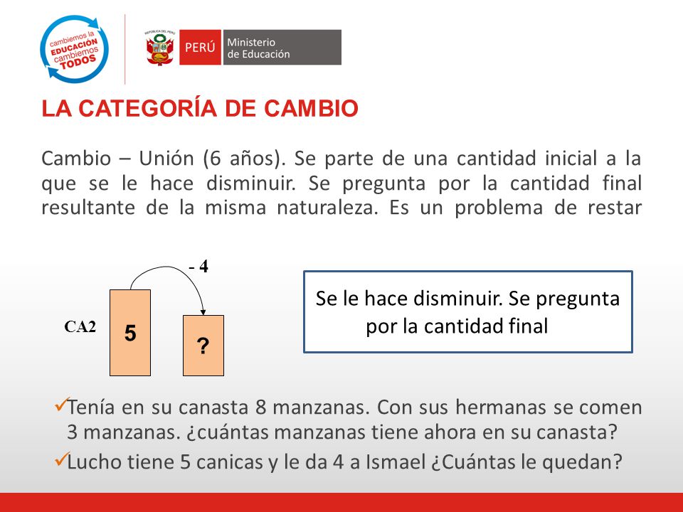 Se le hace disminuir. Se pregunta por la cantidad final