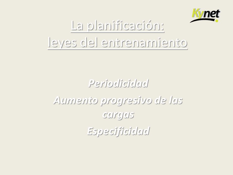 La planificación: leyes del entrenamiento
