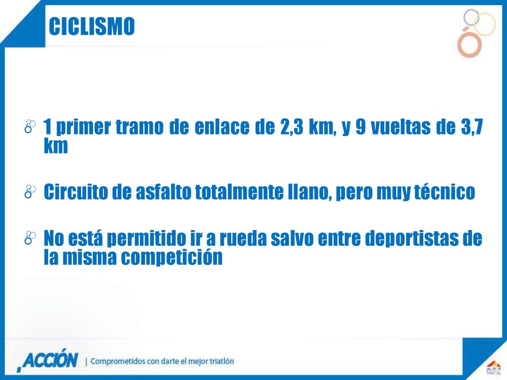 CICLISMO 1 primer tramo de enlace de 2,3 km, y 9 vueltas de 3,7 km