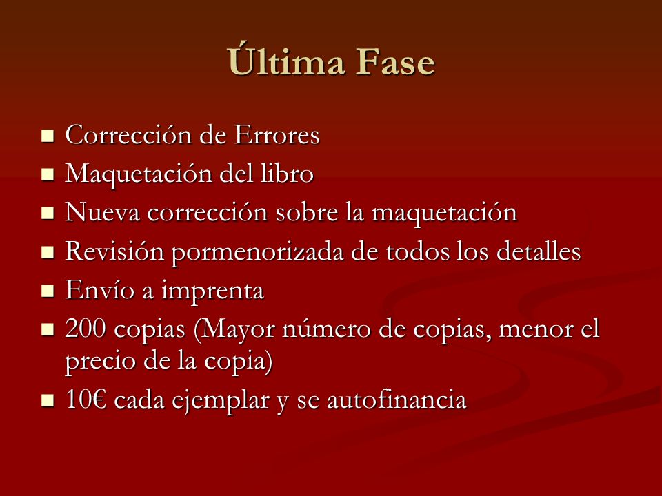 Última Fase Corrección de Errores Maquetación del libro