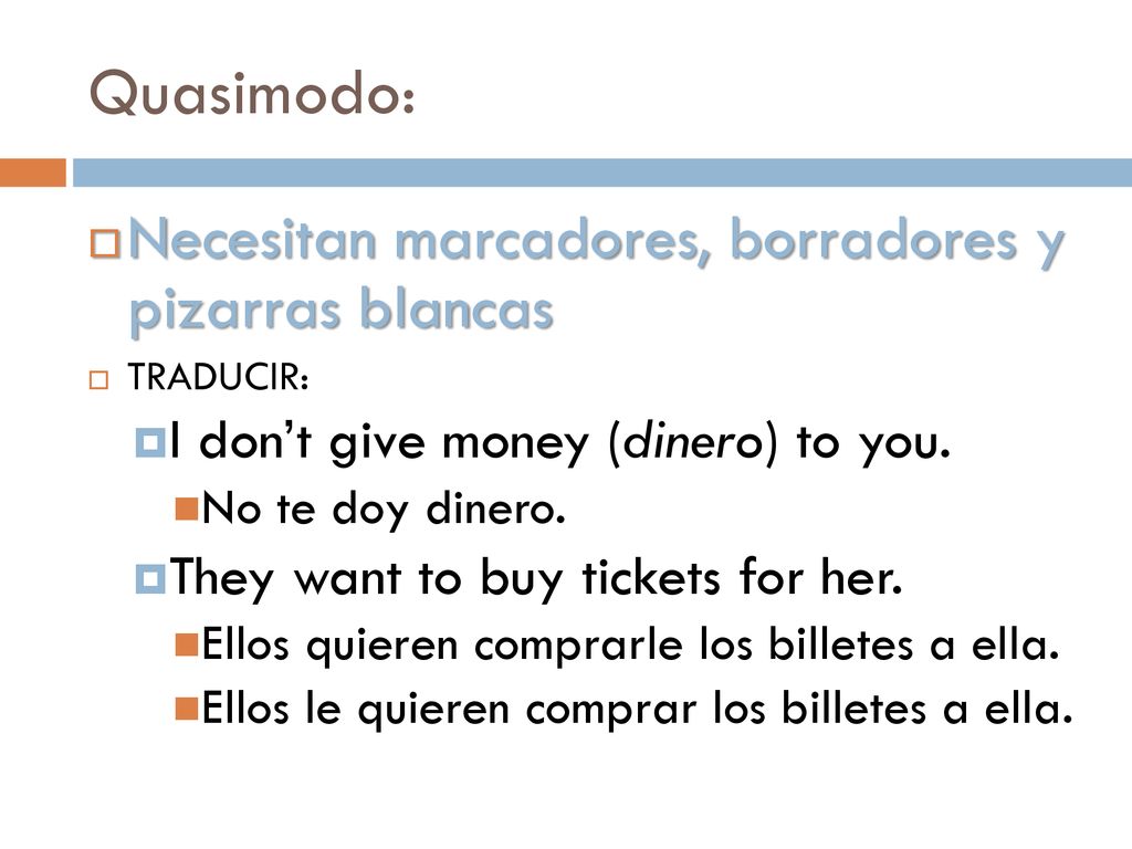 Quasimodo: Necesitan marcadores, borradores y pizarras blancas