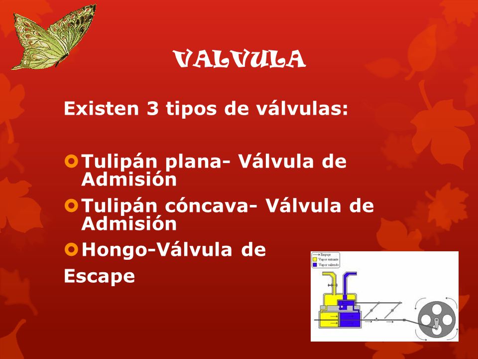 VALVULA Existen 3 tipos de válvulas: